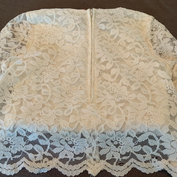 Sweet Speechless Ivory Lace and Pink Velvet Girls Romper - Picture 5 of 5